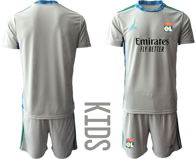 Youth 2020-2021 club Olympique Lyonnais gray goalkeeper Soccer Jerseys